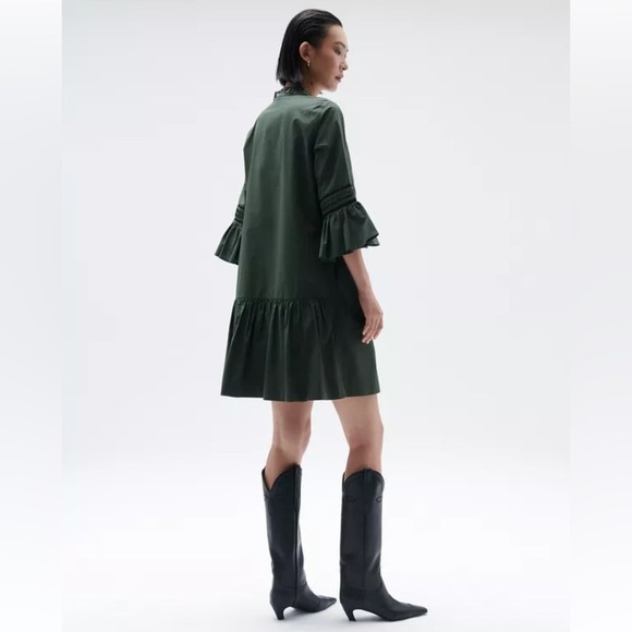 Figue Matilda Green Shift Dress Embroidered Size Small - Picture 2 of 12